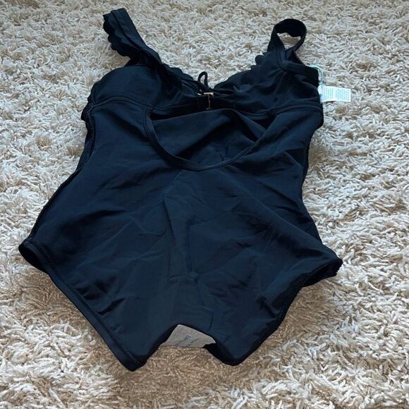 NWT Kona Sol One Piece Swimsuit Womens Tummy Control Ruched Black Small - Picture 9 of 16